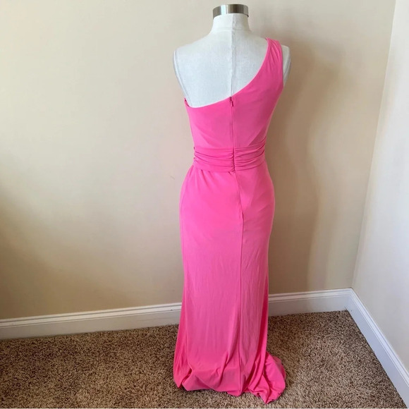 Mac Duggal Ieena 26581 One Shoulder Jersey Gown pink 17545 - Picture 7 of 14